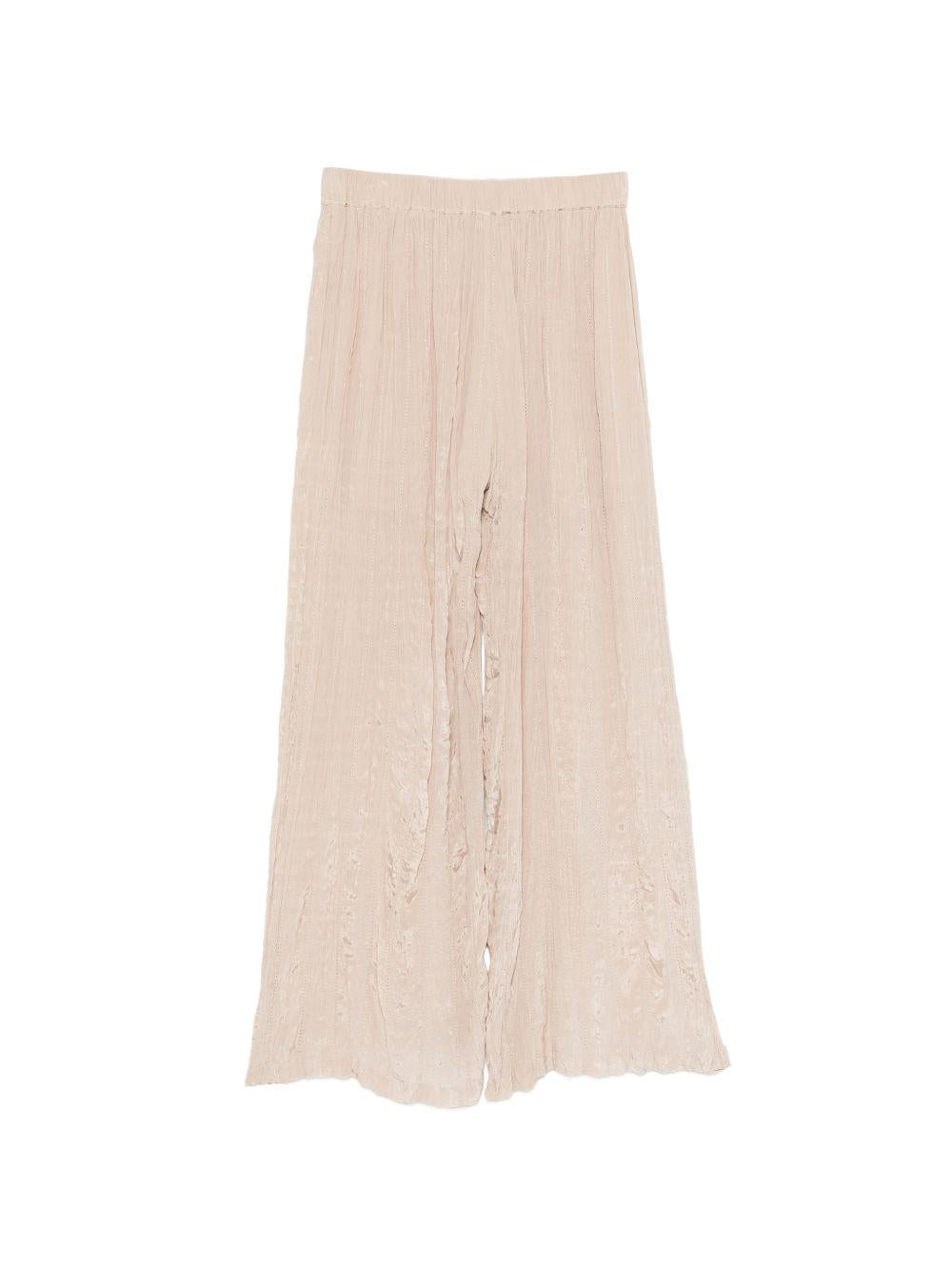 Pantaloni per donna Alysi beige con dettagli ricamati 216115 P6047 CP ALYSI 