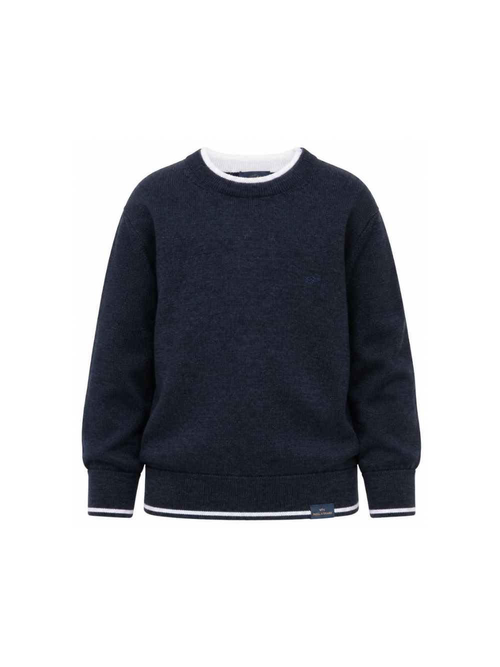 Maglione per bambino Paul & Shark Kids blu con bordi a contrasto WUW005LHE88 42370 PAUL & SHARK KIDS 