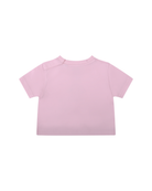 T-shirt per neonata Burberry Kids rosa con stampa orsetto e logo sul davanti 8121207 A1439 BURBERRY KIDS 