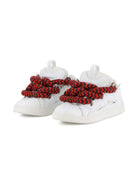 Sneakers Statement per bambini Lanvin Enfant bianche con lacci rossi e neri a contrasto N30306 N89 LANVIN 