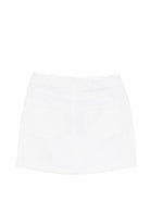 Gonna per bambina Moschino Kids bianca con logo decorato<BR/> HBJ03MLSC00 10101 MOSCHINO KIDS 