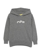 Felpa per bambino Off-White Kids grigio con cappuccio OBHU001F25KNI001 0705 OFF WHITE KIDS 