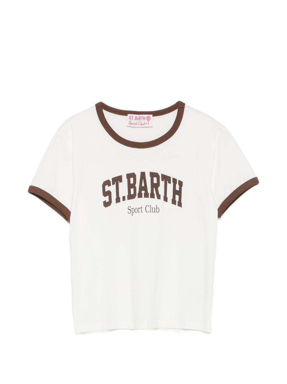 T-shirt da donna MC2 Saint Barth bianca con dettagli bordi a contrasto EMI0003 00306L MC2 ST. BARTH 