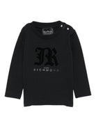 T-shirt per neonati John Richmond Junior nero con maniche lunghe RIA25004TS BLACK JOHN RICHMOND JUNIOR 