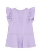 Abito per neonata Moschino Kids lilla con maniche con ruches MDV0DILFA06 51683 MOSCHINO KIDS 