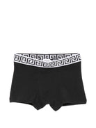 Set due boxer per bambino Versace Kids bianco e nero con stampa Greca 10252441A18280 2W020 VERSACE KIDS 