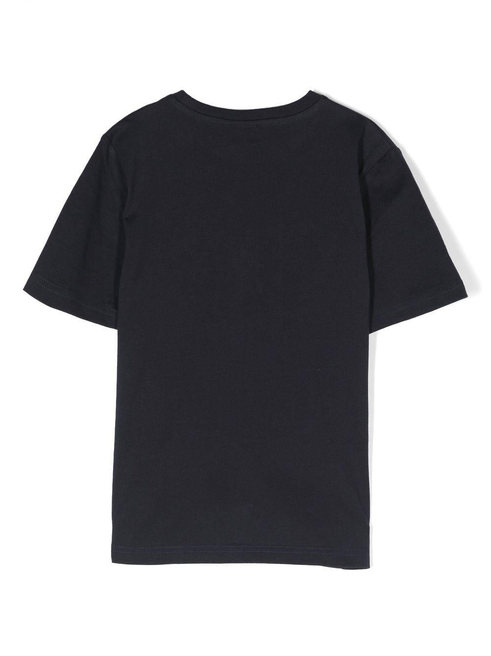 T-shirt con logo goffrato per bambino BOSS Kidswear nero con girocollo J25P23 849 BOSS KIDS 
