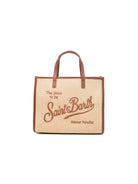Borsa Vivian MC2 Saint Barth beige con logo ricamato sul davanti VVID001 00368L MC2 ST. BARTH KIDS 