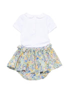 Completo per neonata Mariella Ferrari bianco e azzurro con stampa floreale CA928 PLR16 AZZURRO MARIELLA FERRARI KIDS 