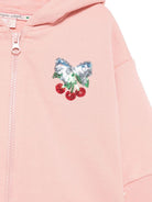 Felpa per neonata Konges Slojd rosa con cappuccio e decorazioni con paillettes KS103863NB S30039 KONGES SLOJD 