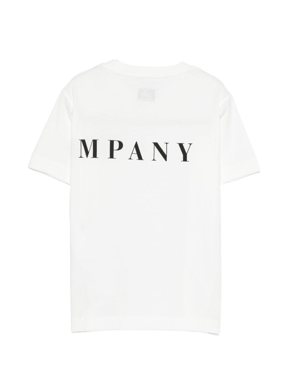 T-shirt per bambino C.P. Company Kids bianca con logo sul petto C5M00LLAA17 10135 C.P.COMPANY KIDS 