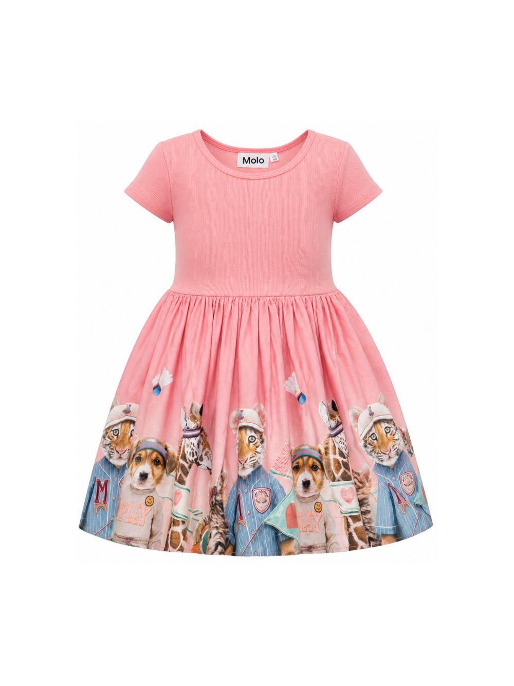 Vestito per bambina Molo Kids rosa con stampa grafica animali 2W26E105 5802 MOLO KIDS 