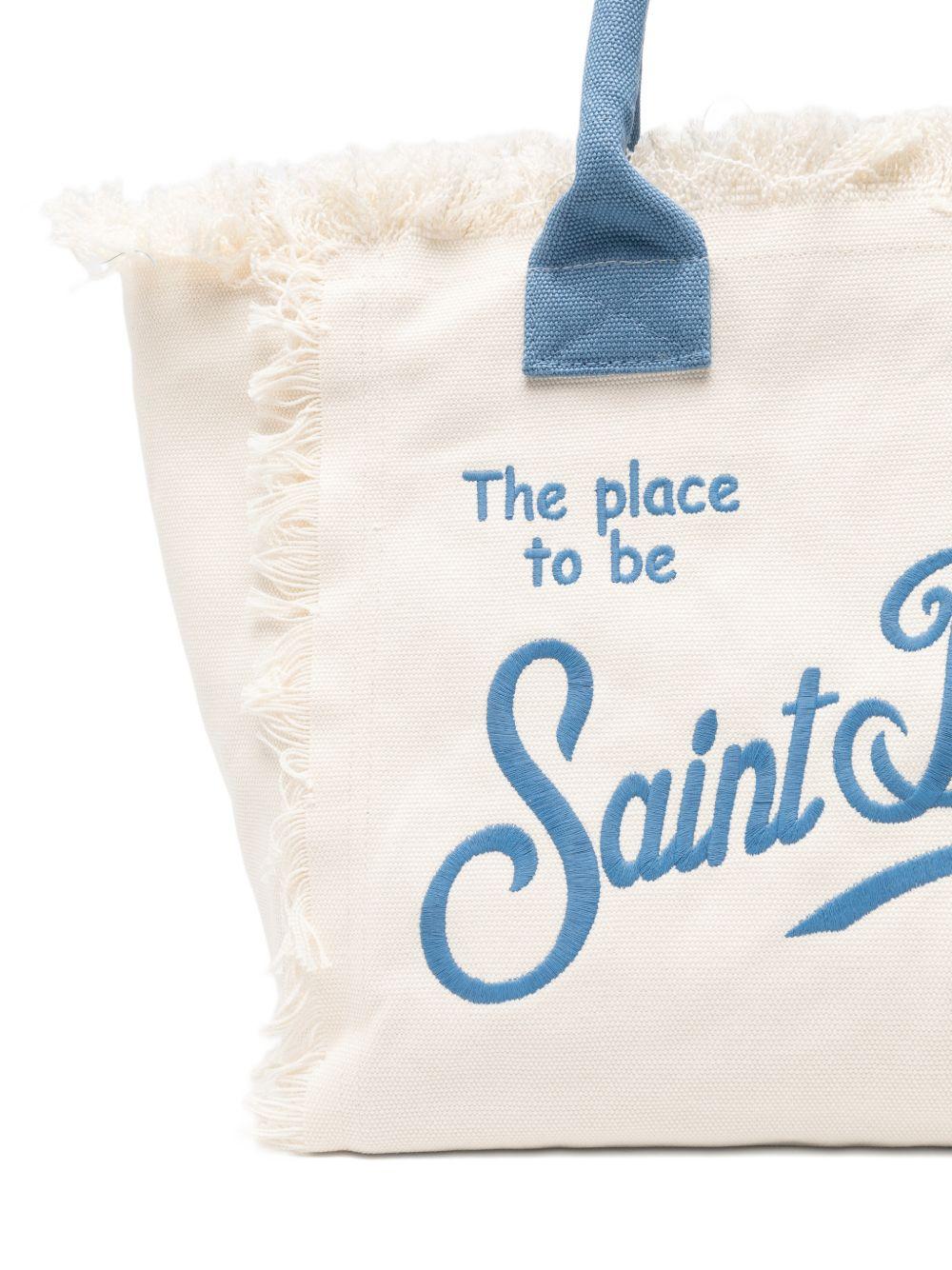 Borsa Vanity MC2 Saint Barth bianca con logo e manici a contrasto VANI001 09479L MC2 ST. BARTH KIDS 