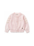 Cardigan per bambina Monnalisa Kids rosa con orlo smerlato 37H800 8060 0091 MONNALISA KIDS 