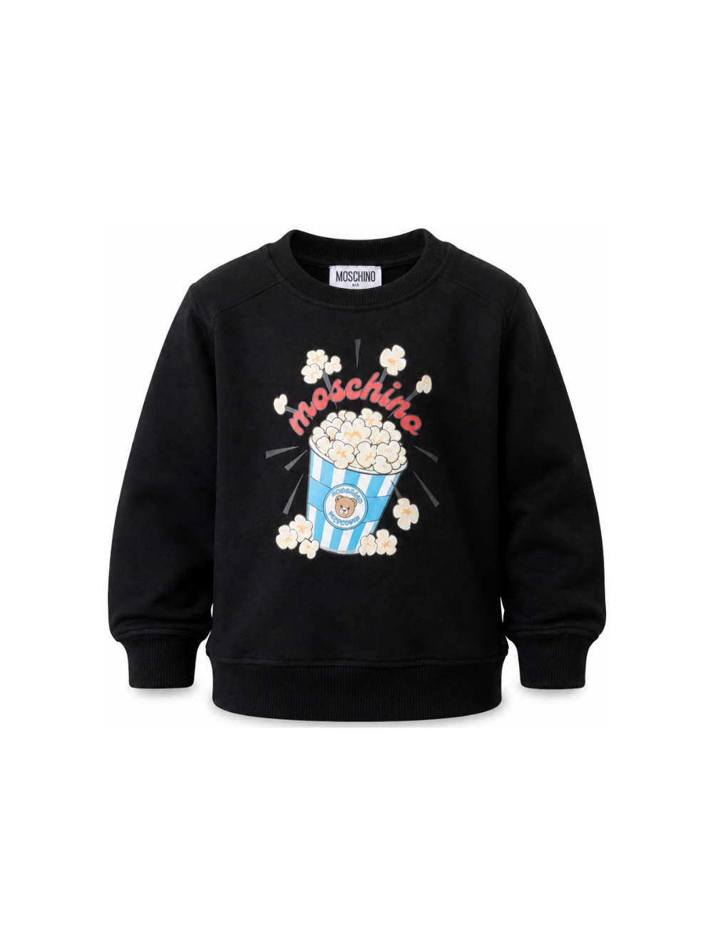Felpa per bambini Moschino Kids nera con stampa grafica HNF099LCA94 60100 MOSCHINO KIDS 