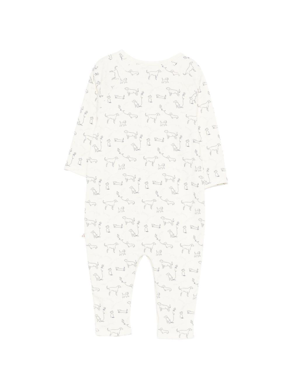 Tutina per neonati Bonpoint bianco con stampa cagnolini all-over S06ONIK00016 676 BONPOINT KIDS 
