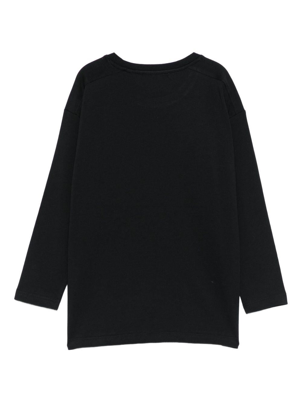 T-shirt per bambino John Richmond Junior nero con dettaglio logo RBA25016TS BLACK JOHN RICHMOND JUNIOR 