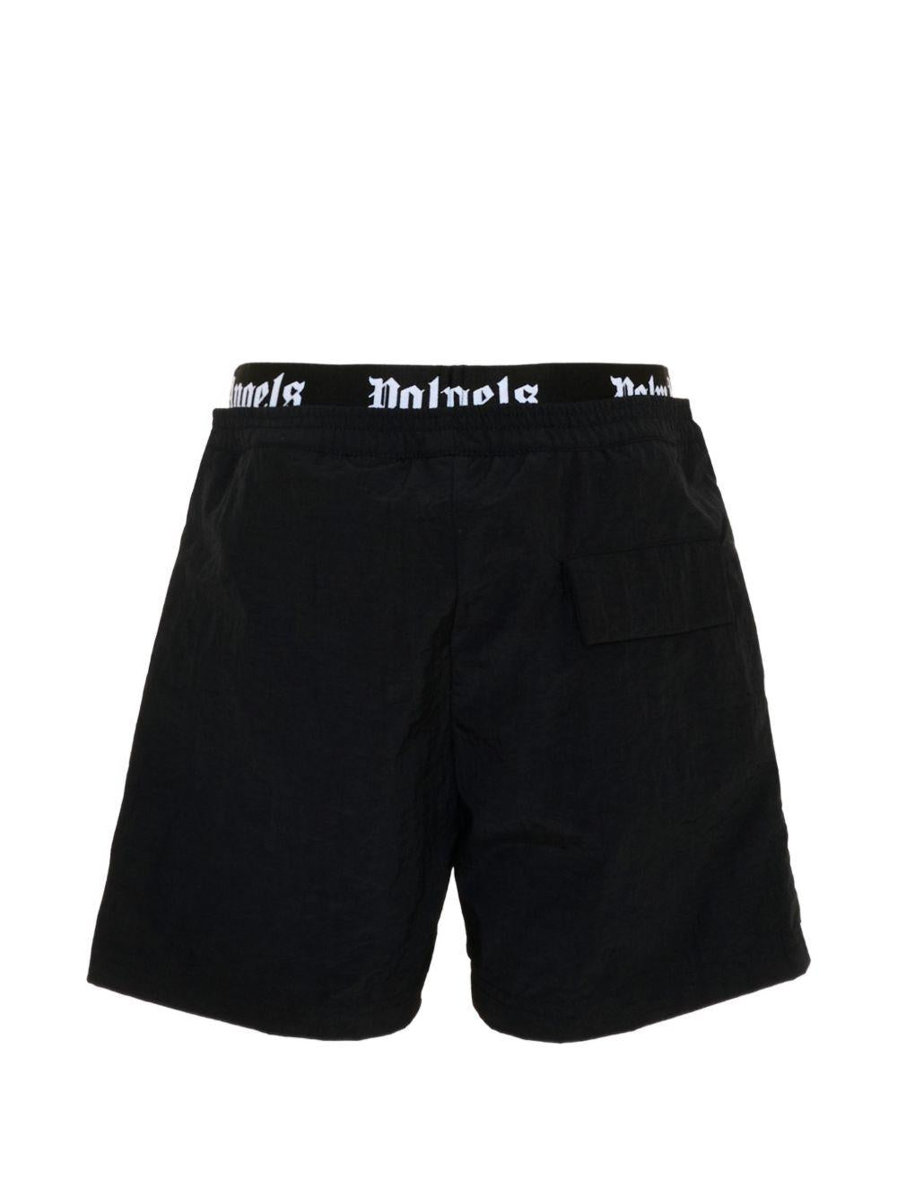 Costume da bagno per bambino Palm Angels Kids nero con logo in vita PBFD005S26FAB001 110 PALM ANGELS KIDS 