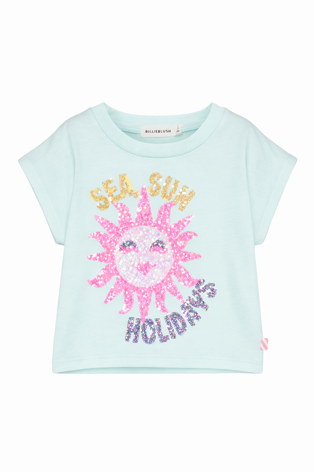 T-shirt per bambina Billieblush azzurra con stampa grafica U21950 73A BILLIEBLUSH 