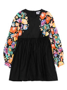 Abito per bambina Molo Cybil nero con stampa floreale 2W25E230 9453 MOLO 