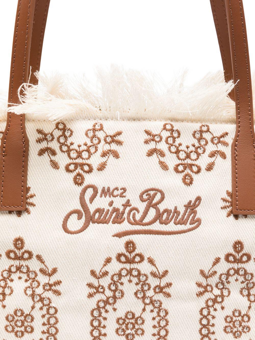 Borsa City Medium MC2 Saint Barth bianca con frange CBMF001 01772L MC2 ST. BARTH KIDS 