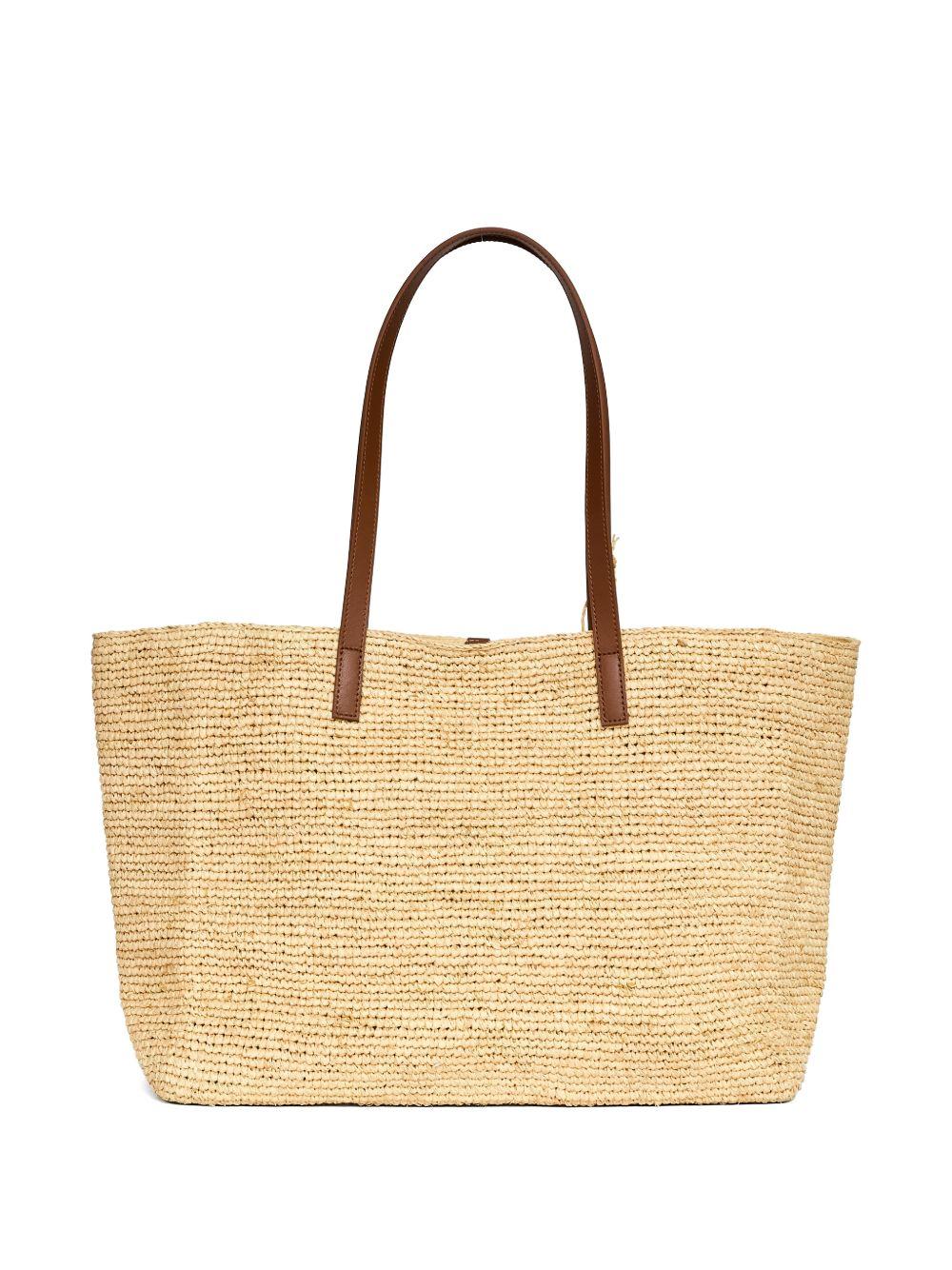 Borsa Rafia City MC2 Saint Barth beige con ricamo logo RAFC001 00358L MC2 ST. BARTH KIDS 