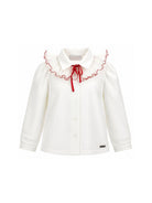 Camicia per bambina Monnalisa Kids bianca con colletto con ruches 17H300 8201 0143 MONNALISA KIDS 