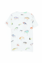 T-shirt per bambino Molo bianca con stampa di esche da pesca 1S26A210 9550 MOLO KIDS 