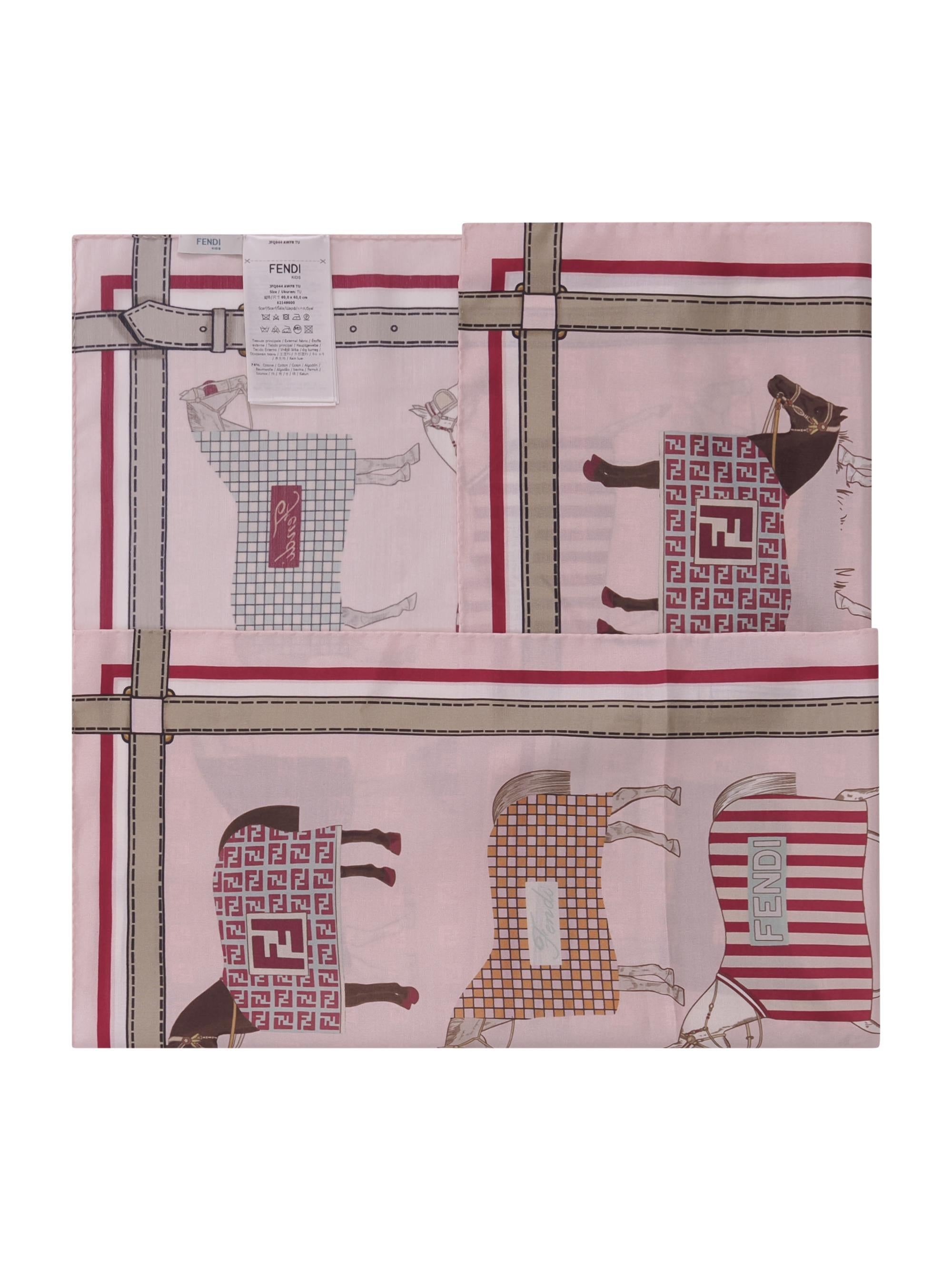 Foulard per bambina Fendi Kids multicolor con stampa Cavalli JFQ044 AWF8 F1VHK FENDI KIDS 