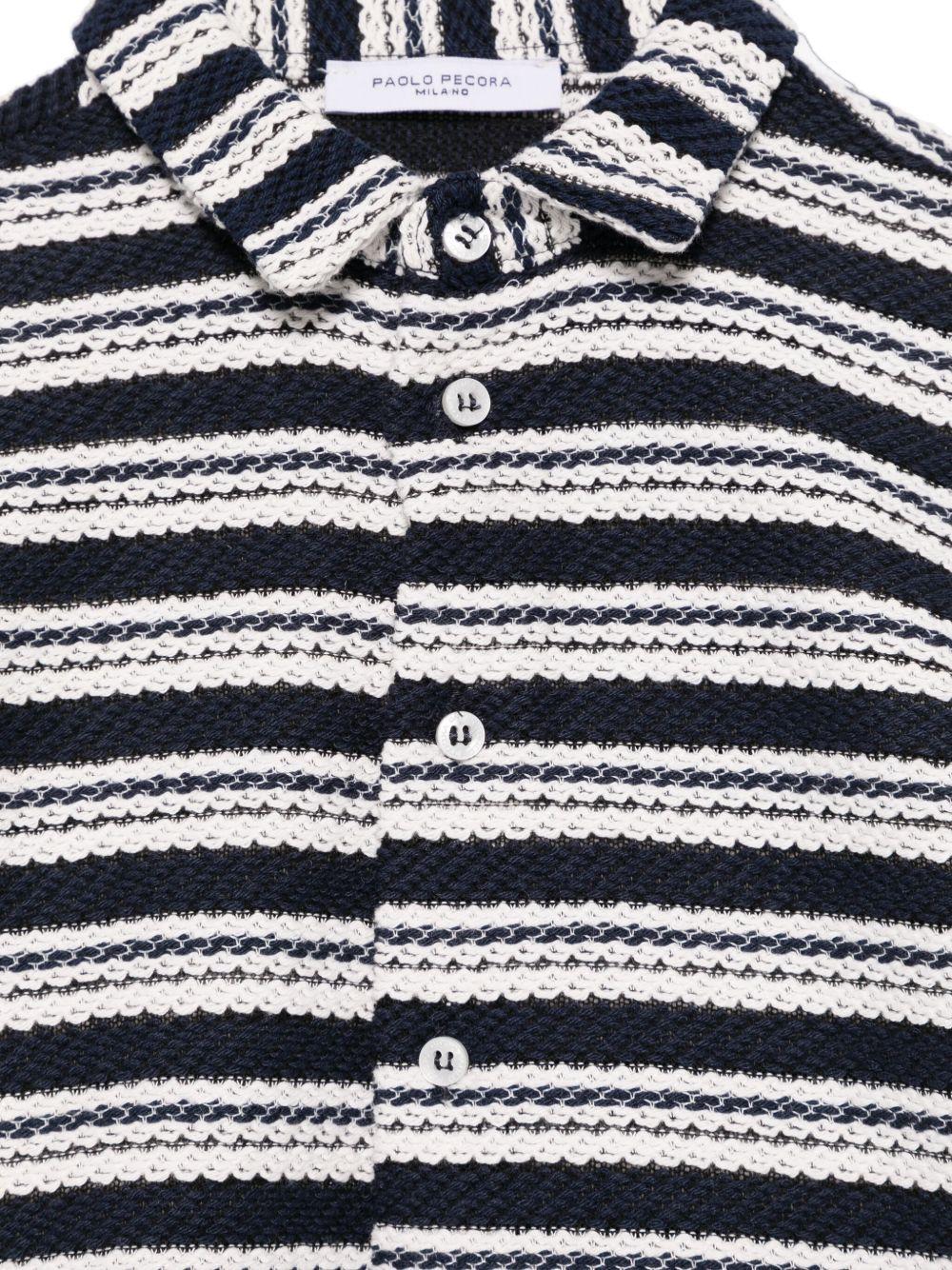 Camicia in maglia per bambino Paolo Pecora Kids blu con colletto alla cubana PP4046 BLU PAOLO PECORA KIDS 