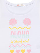 T-shirt con stampa grafica per bambina Billieblush bianco con scollo rotondo U20936 10P BILLIEBLUSH KIDS 