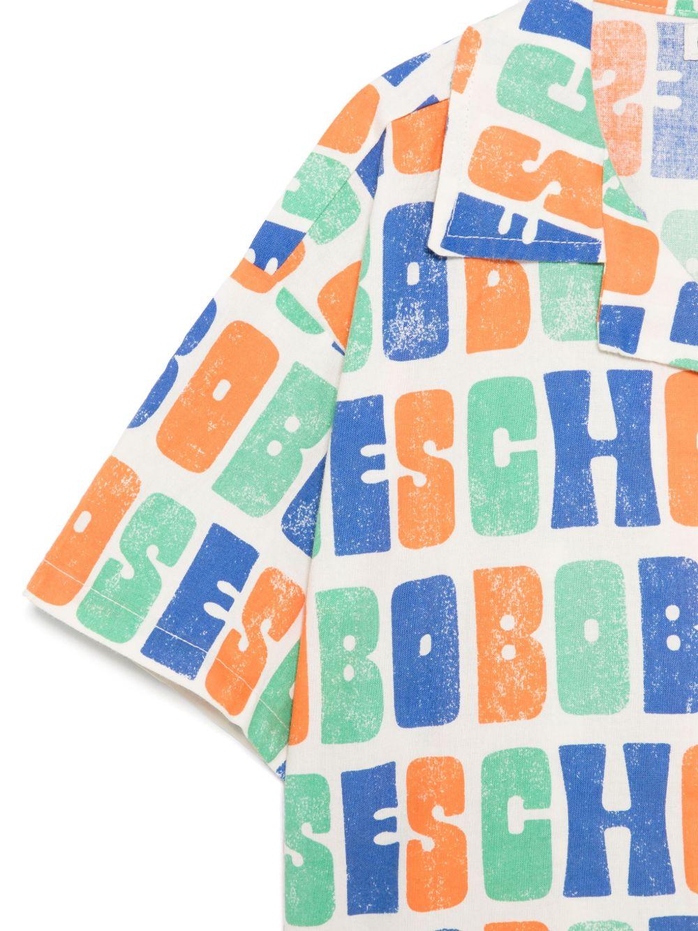Camicia per bambino Bobo Choses bianco con logo all-over B125AC128 199 BOBO CHOSES 