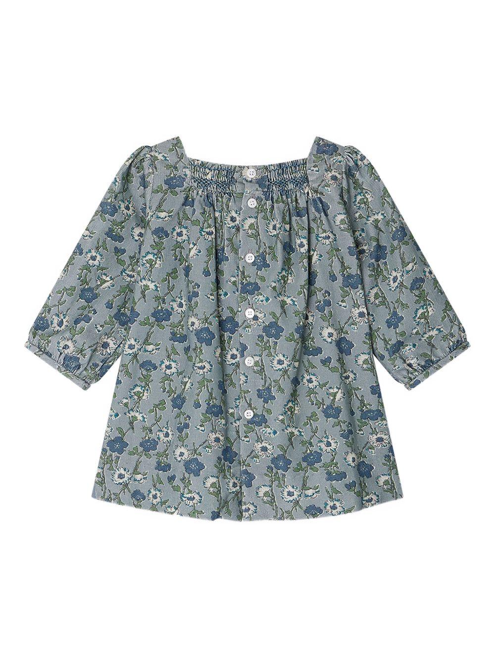 Abito per neonata Bonpoint blu con stampa a fiori W05XDRW00019 543B BONPOINT 