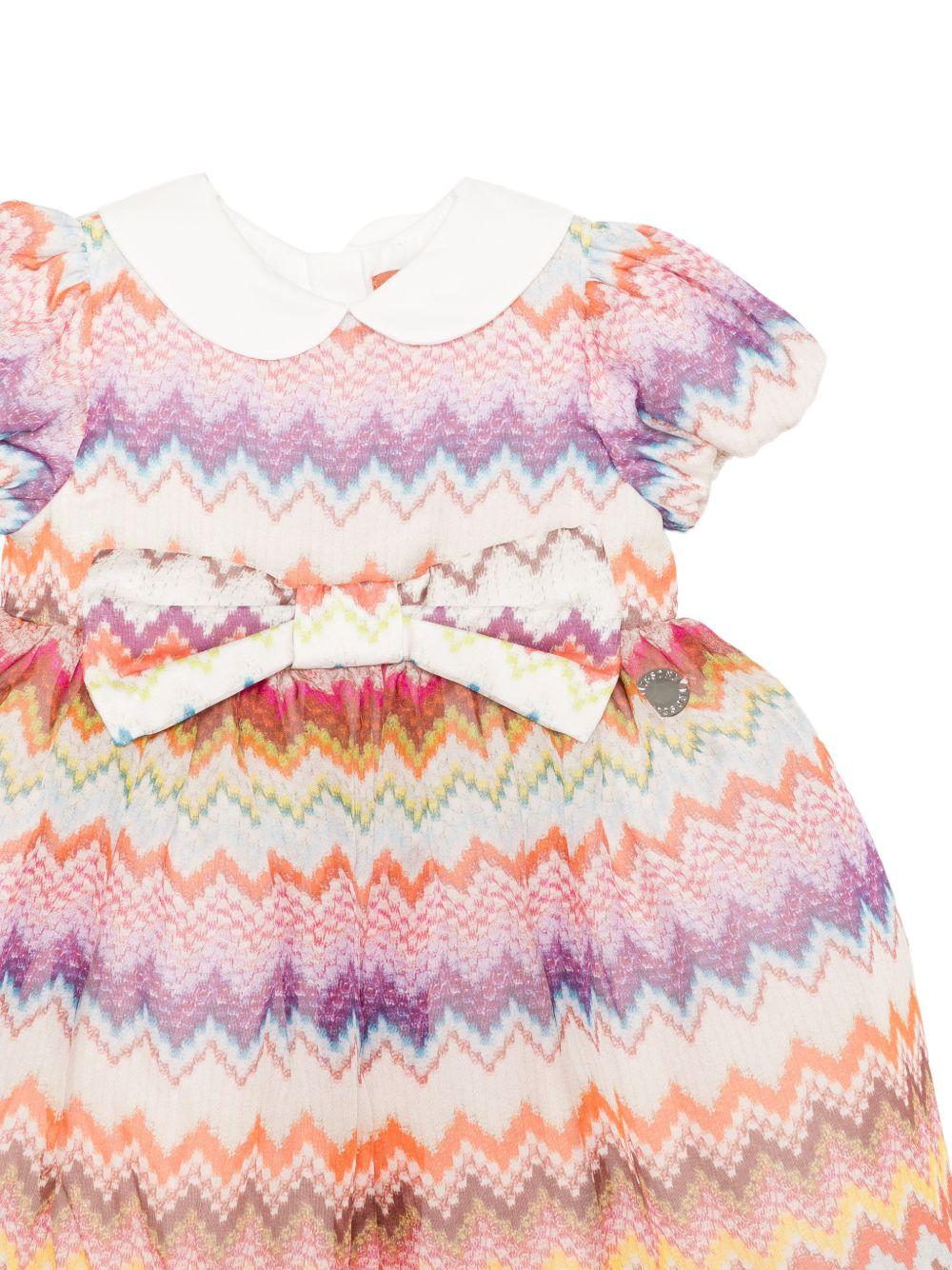 Abito per neonata Missoni Kids multicolore con stampa a zigzag MZ1031 K0293 999 MISSONI KIDS 