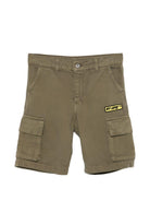 Shorts per bambino Off-White Kids verde con tasche cargo 44BCS001S26F001 311 OFF WHITE KIDS 
