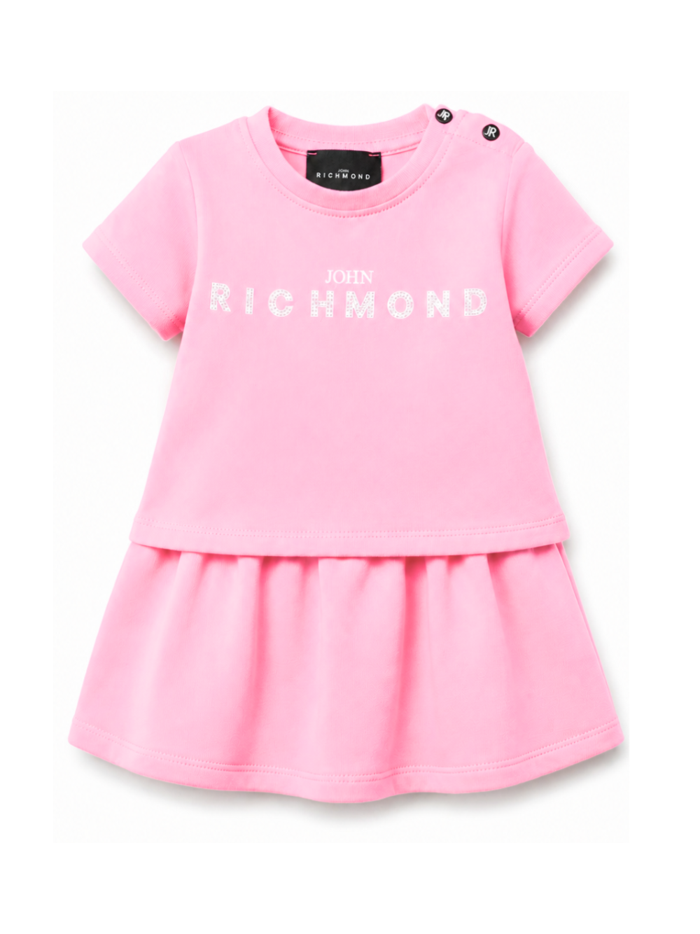 Set due pezzi John Richmond Junior rosa con dettaglio logo RIP26043CJ PINK BEGONIA JOHN RICHMOND JUNIOR 