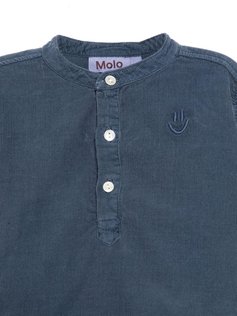 Camicia per neonato Molo blu con tessuto in velluto a coste 6W25C201 5524 MOLO 