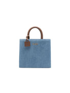 Borsa Shop Bag MC2 Saint Barth denim con logo frontale in metallo SHBM0001 00009L MC2 ST. BARTH KIDS 