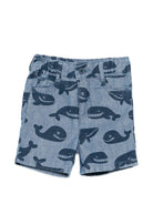 Shorts per neonato Stella McCartney Kids in denim con stampa balene TY6579 Z3621 606BL STELLA McCARTNEY KIDS 
