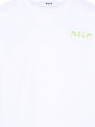T-shirt per bambino MSGM Kids bianca con stampa logo S6MSJUTH003 001 MSGM KIDS 