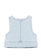 Top per bambina Stella McCartney Kids denim con chiusura con zip posteriore TY5A52 Z0746 600 STELLA McCARTNEY KIDS 