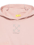Felpa per bambina Off-White Kids rosa con cappuccio e stampa con logo OGBB00BF25FLE001 3B07 OFF WHITE KIDS 