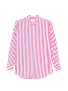 Camicia per donna MC2 Saint Barth multicolore con scritta "Odio il lunedì!" ricamata sul retro BRIG001 01370L MC2 ST. BARTH 