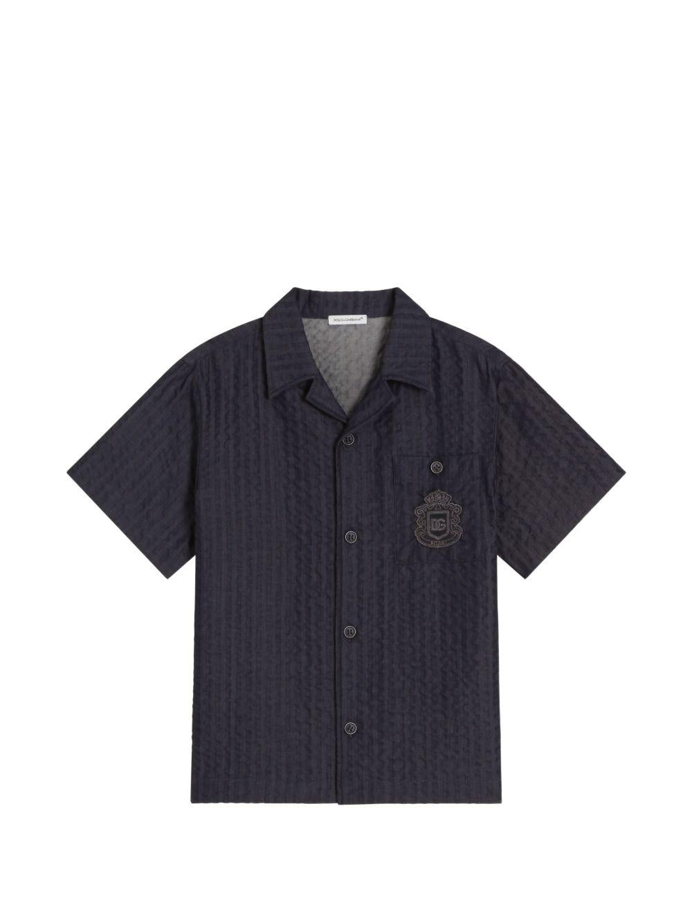 Camicia per bambino Dolce & Gabbana Kids nera con colletto classico L44S10 LDD54 S9000 DOLCE & GABBANA KIDS 