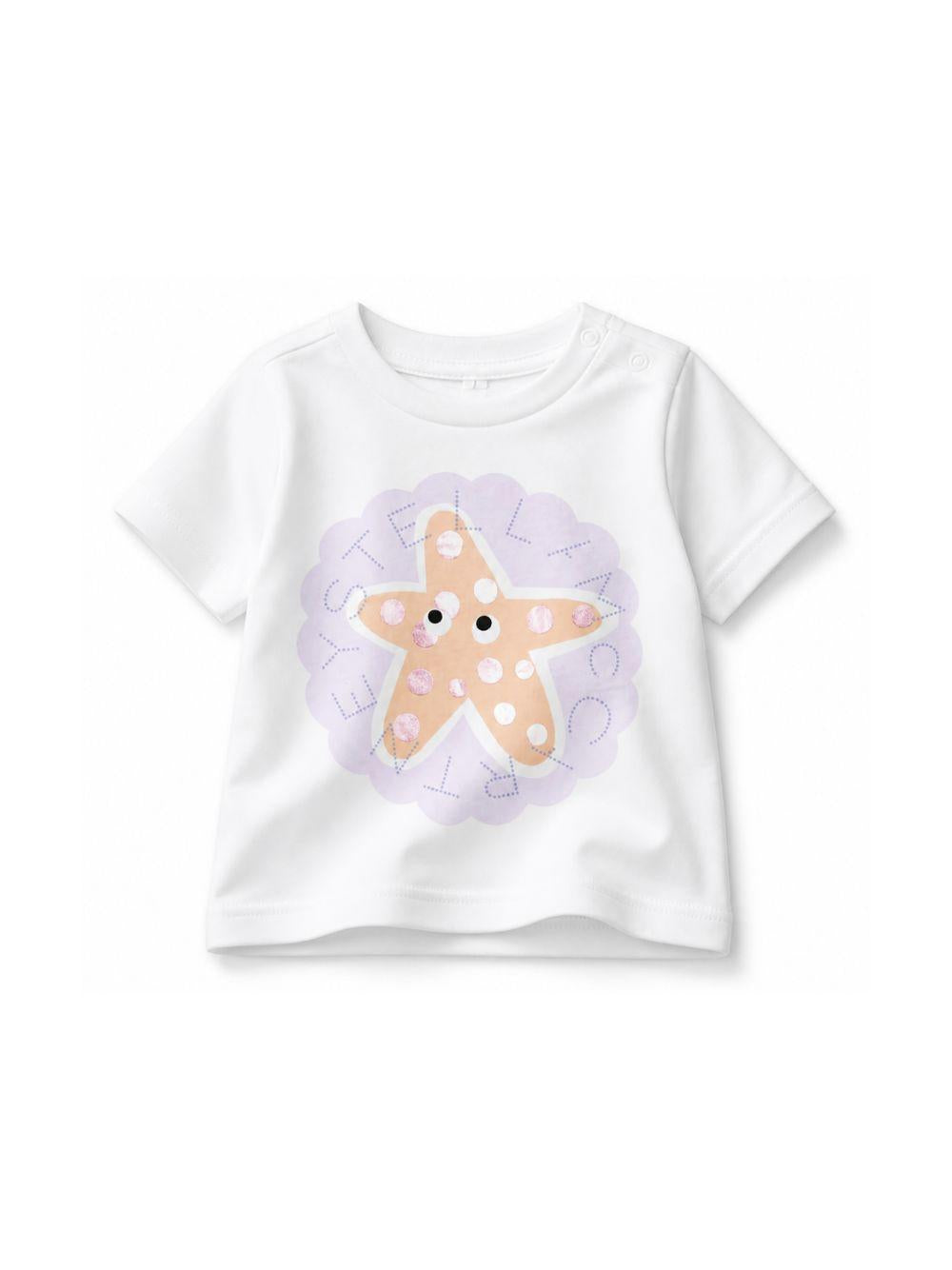 T-shirt per neonata Stella McCartney Kids bianca con stampa grafica TY8051 Z0434 100 STELLA McCARTNEY KIDS 