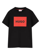 T-shirt per bambino Hugo Kids nera con dettaglio logo G00572 09B Hugo KIDS 
