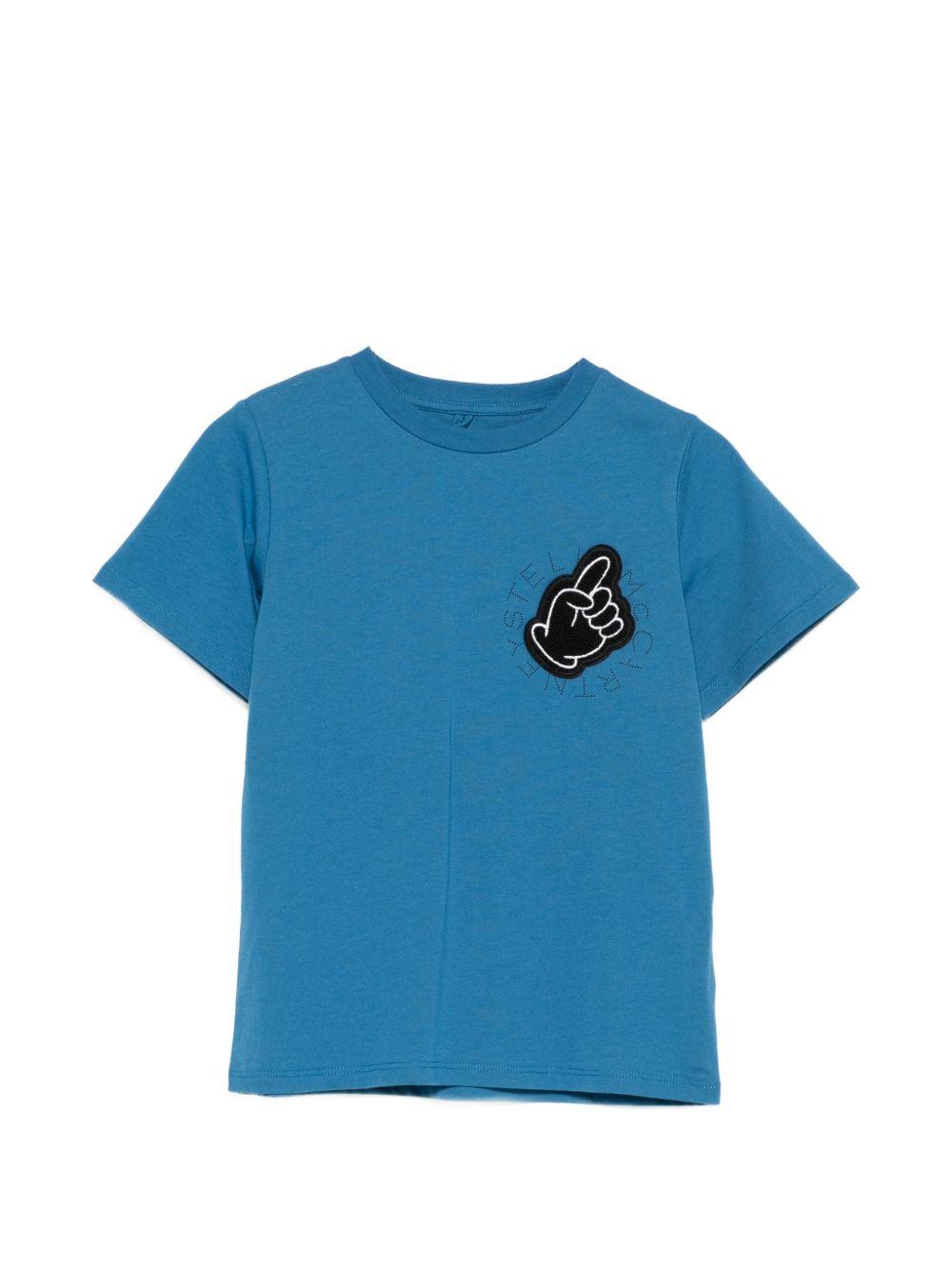 T-shirt per bambino Stella McCartney Kids blu con dettaglio applicato TY8R01 Z0434 61D STELLA McCARTNEY KIDS 