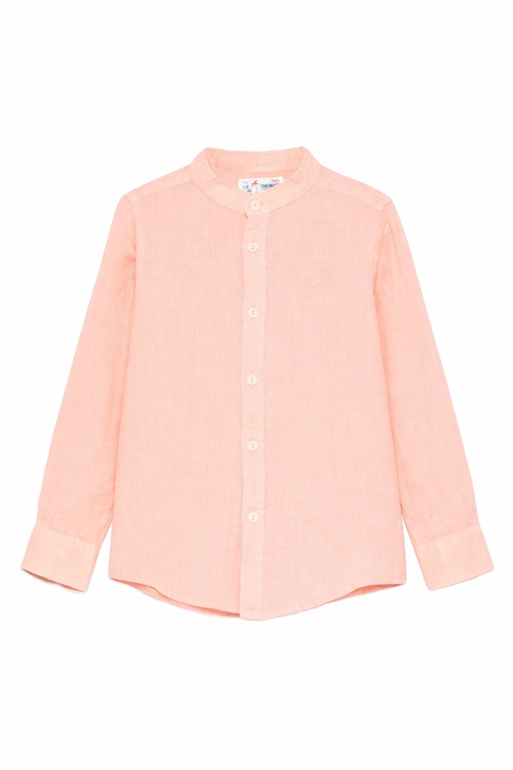 Camicia per bambino MC2 Saint Barth Kids rosa con colletto alla coreana PAT0001 00969L MC2 ST. BARTH KIDS 
