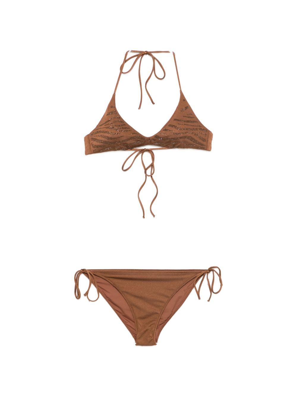 Costume per donna MC2 Saint Barth marrone con stampa zebrata VIR0001 08605L MC2 ST. BARTH 