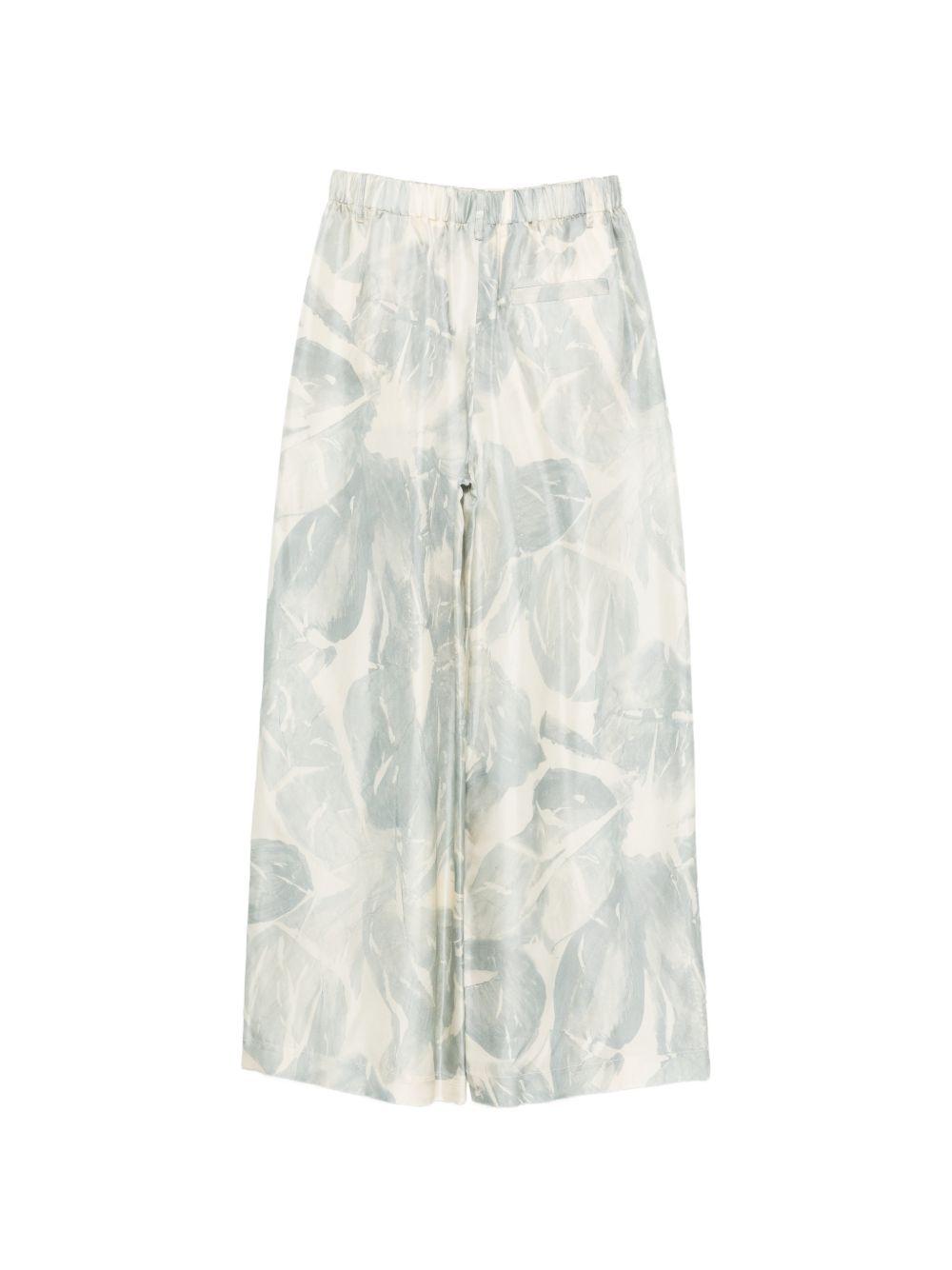Pantaloni per donna Alysi beige con stampa foliage 116136 P6031 CIE ALYSI 